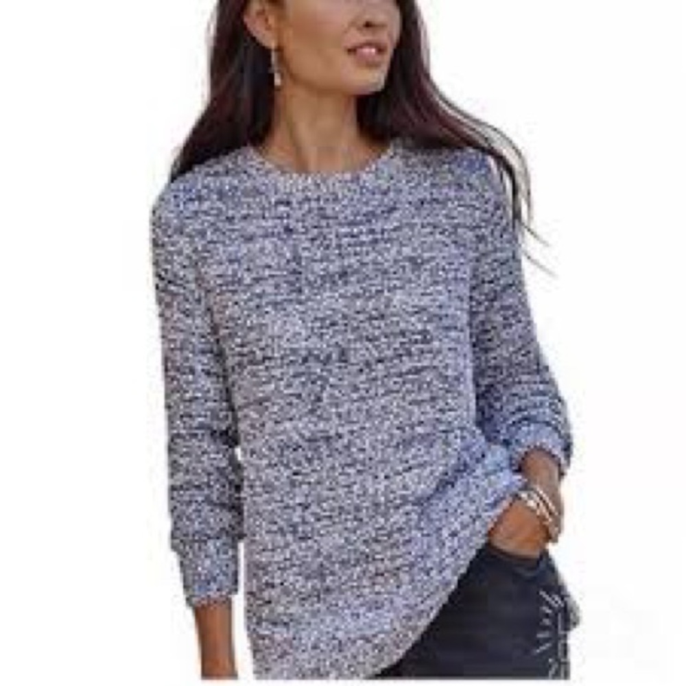 J. Jill‎ Women's Marled Mixed Yarn Chunky Knit Sweater Size M